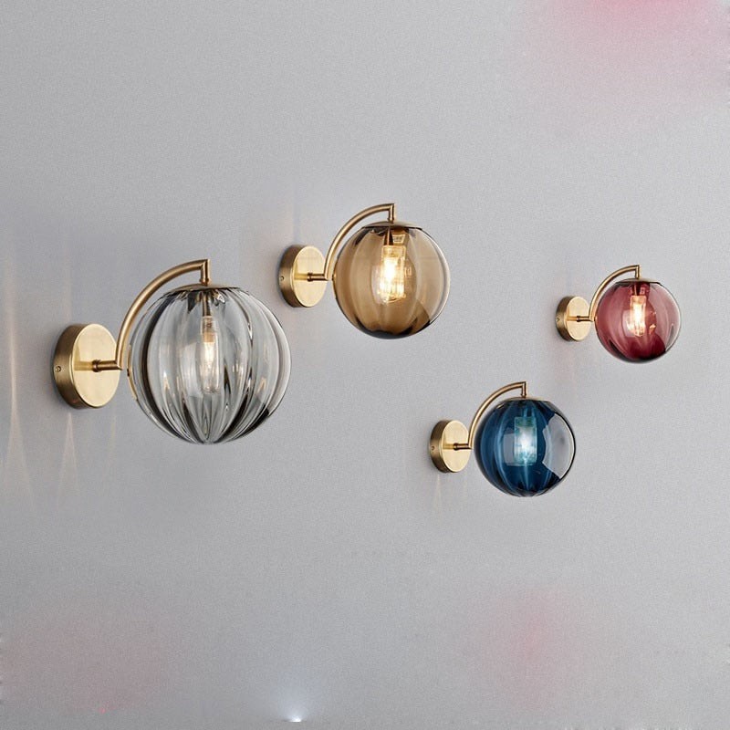 SkandiShop Modern Led Wall Lamp Nordic Glass Ball